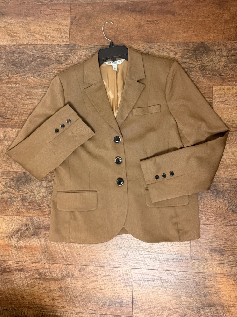 Vintage Austin Reed London-New York Tan Blazer 3-Button Size 12